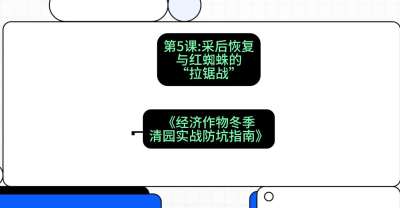 第5节：【柑橘清园】采后恢复与红蜘蛛的&ldquo;拉锯战&rdquo;，课程：《经济作物冬季清园&middot;实战防坑指南》#识农AI